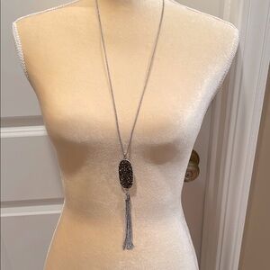 Elegant Silver and Black Pendant Necklace